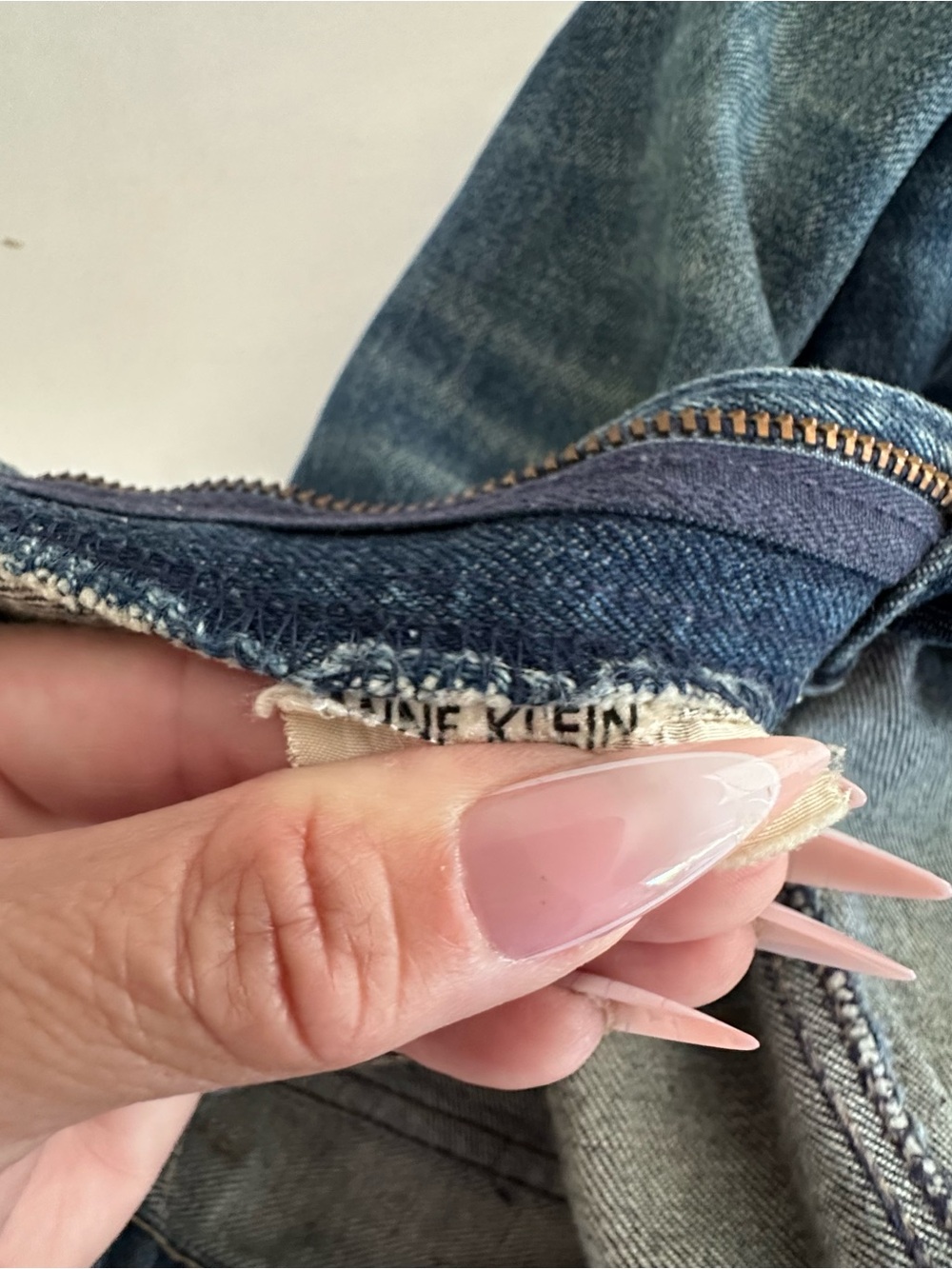 VTG 70s Anne Klein High Rise Western Yoke Straight Jeans Scovill zipper Size 12 - Picture 7 of 12